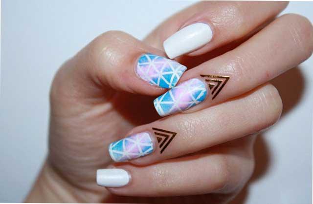 uñas geométricas degradadas