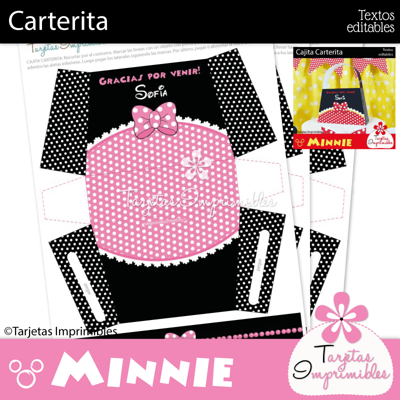 Cajita carterita imprimible Minnie Mouse