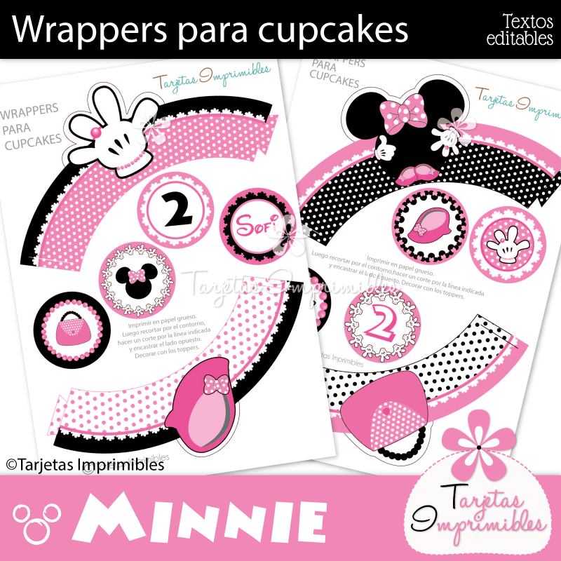 Wrappers y toppers para cupcakes