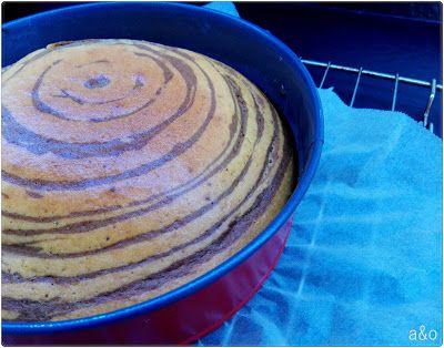 Aspecto del recién horneado el bizcocho cebra.