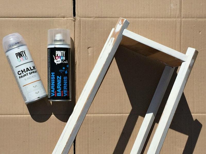 Mesa auxiliar pintada con chalk spray paint desde UK
