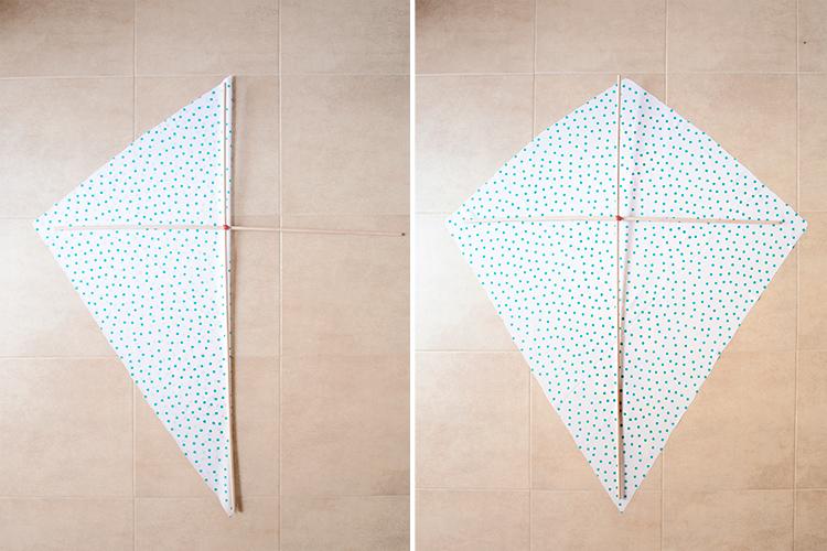 DIY cómo hacer una cometa de atrezzo. Visto en "I am a Mess Blog"