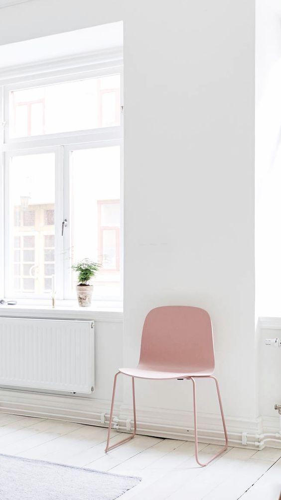 Estilo nórdico y color rosa en piezas de diseño