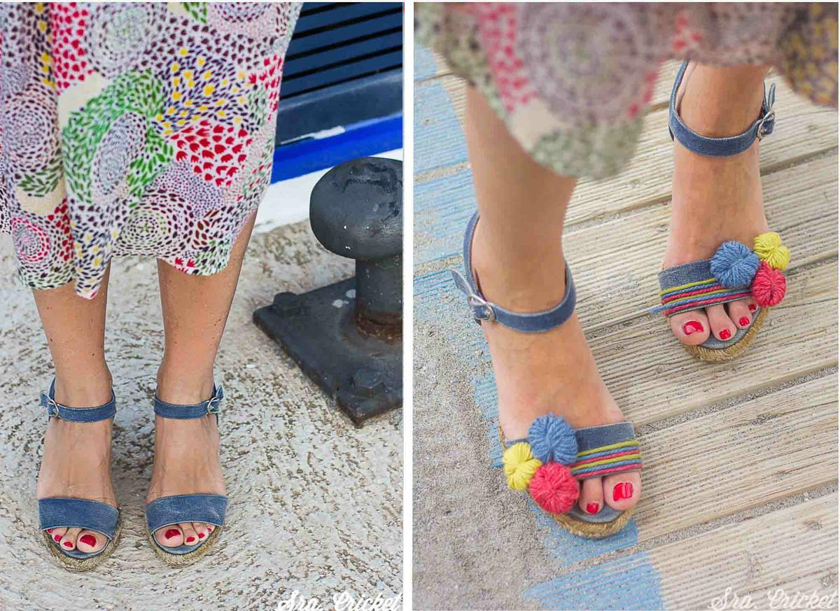 colocar adornos en sandalias