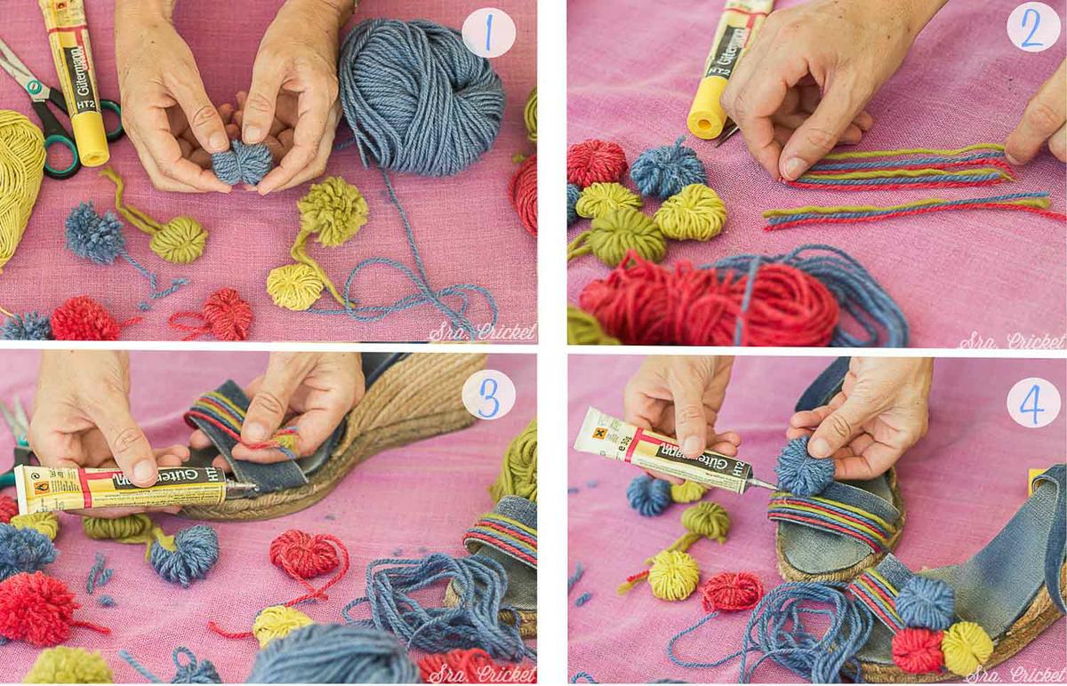 customizar unas sandalias de esparto