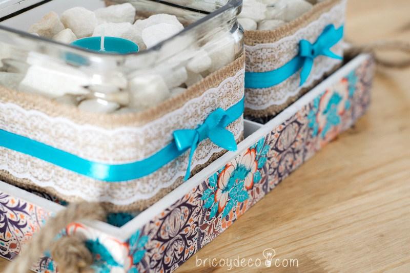 cómo decorar con decoupage vidrio y madera