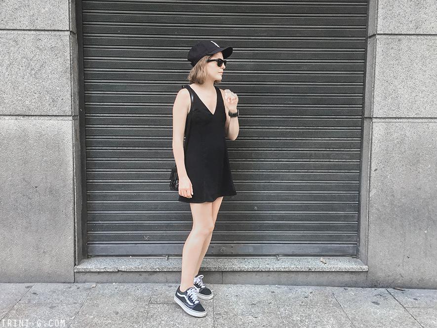 Trini | Reformation dress Vans Old Skool sneakers