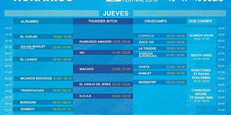 Horarios Alrumbo Festival