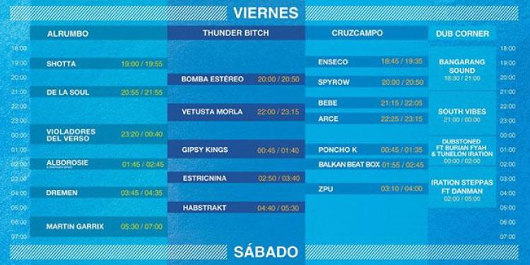 Horarios Alrumbo Festival
