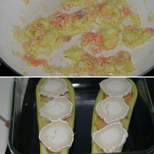 Hacer-sofrito-y-rellenas-los-Calabacines-Rellenos-con-Queso-de-Cabra
