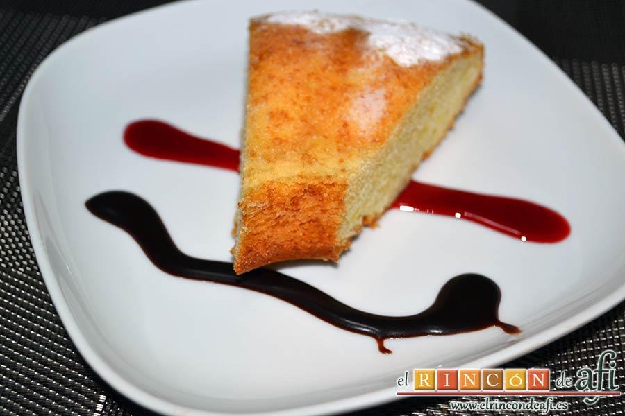 Bizcocho sin aceite ni mantequilla, sugerencia de presentación