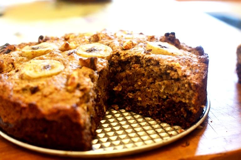 Queque marmolado de plátano