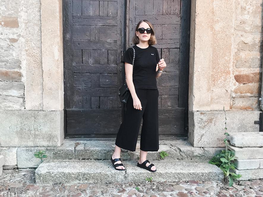 Trini | Comme des Garçons PLAY tshirt Theory culottes