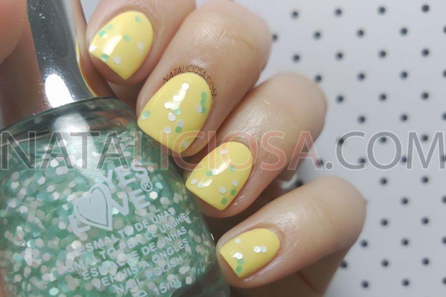 glitter hexagonal bicolor de yes love