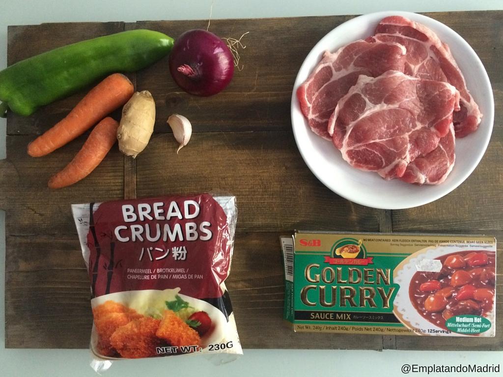 Ingredientes para hacer Katsu-kare o katsu curry japonés