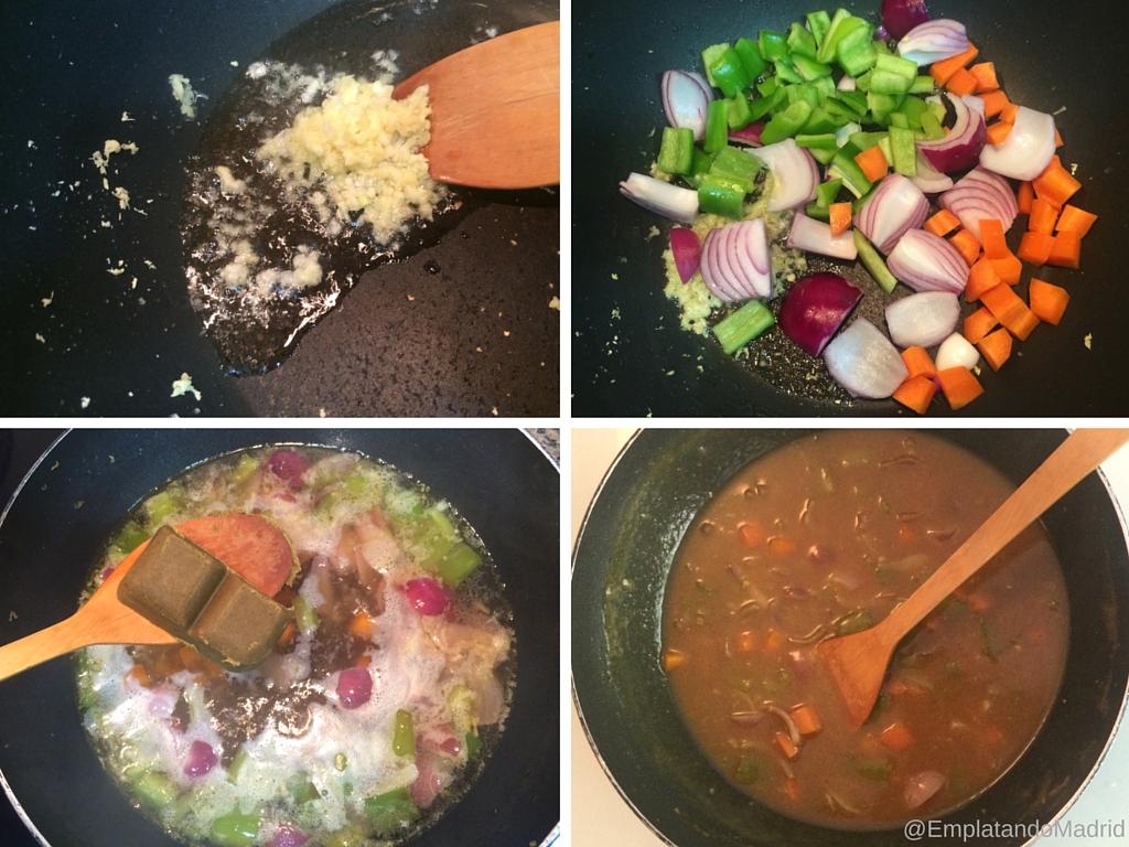 Preparando la salsa de curry
