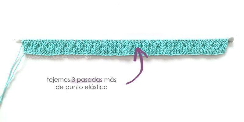 Pantaloncito de punto popcorn a dos agujas - Cubrepañal DIY