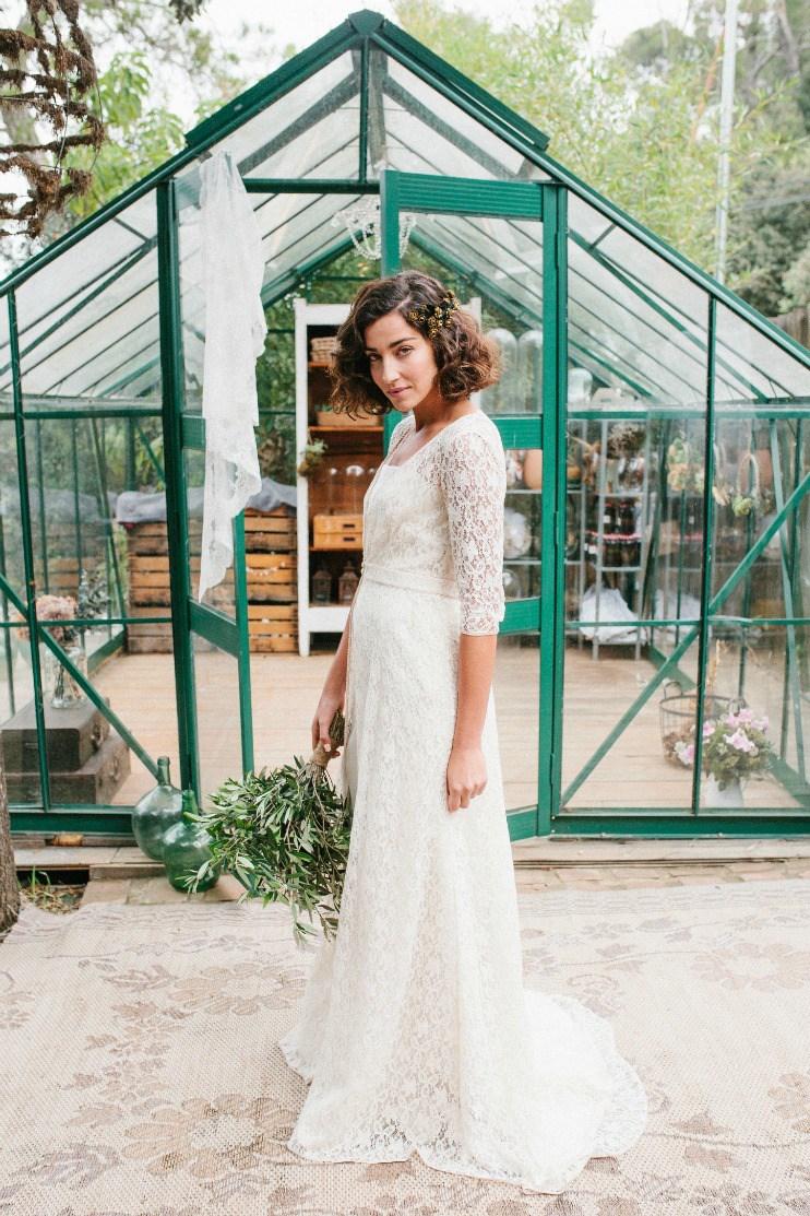 novia con vestido vaporoso