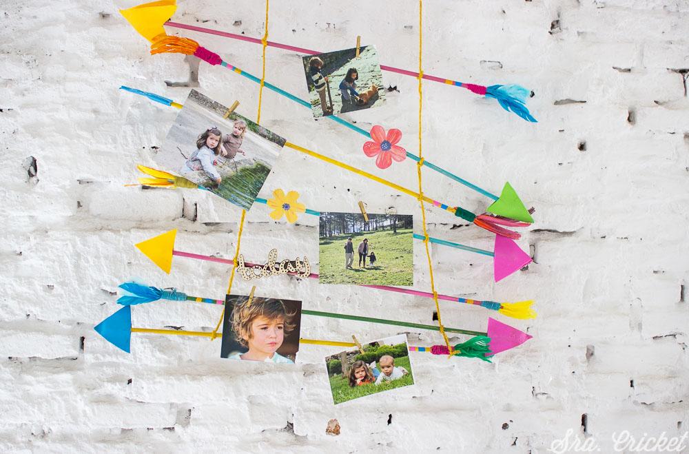 portafotos diy con flechas