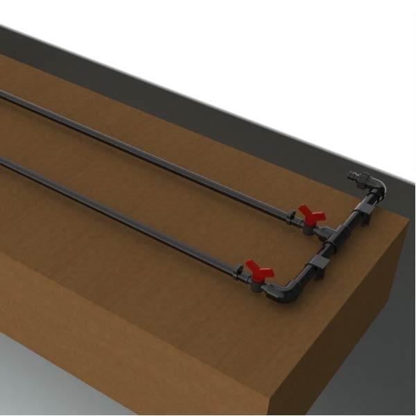 Sistema riego por goteo para mesa cultivo