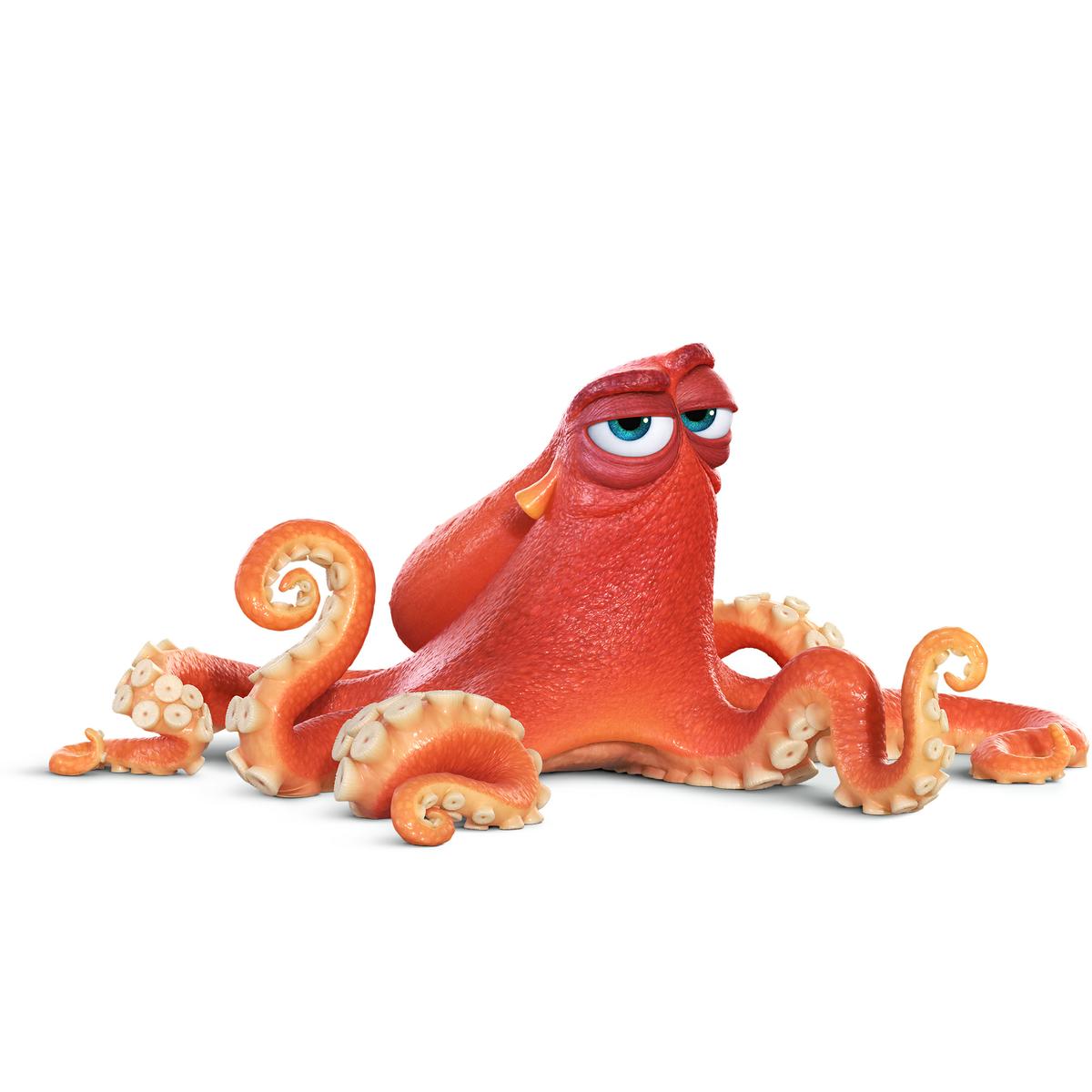 FINDING DORY - HANK (voice of Ed O’Neill) is an octopus. Actually, he’s a septopus: he lost a tentacle—along with his sense of humor—somewhere along the way. But Hank is just as competent as his eight-armed peers. An accomplished escape artist with camouflaging capabilities to boot, Hank is the first to greet Dory when she finds herself in the Marine Life Institute. But make no mistake: he’s not looking for a friend. Hank is after one thing—a ticket on a transport truck to a cozy Cleveland facility where he’ll be able to enjoy a peaceful life of solitude. ©2016 DisneyPixar. All Rights Reserved.