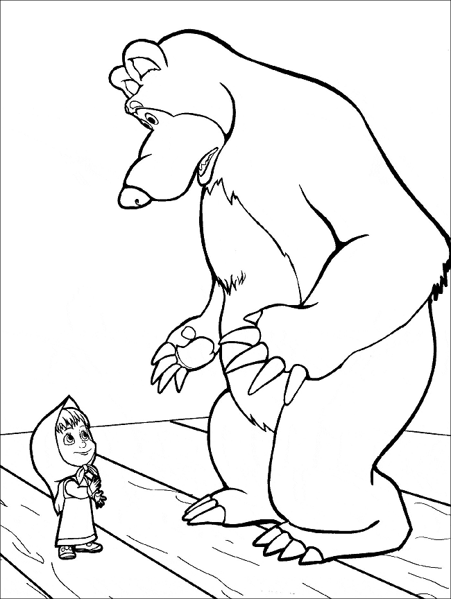 Masha y el OSO COLOREAR