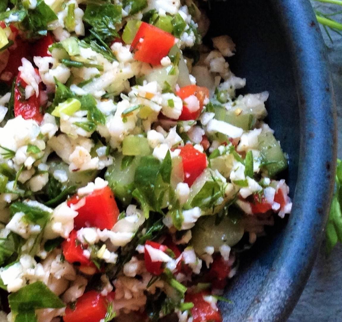 taboule de coliflor para adelgazar disfrutando