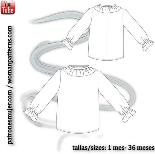 Blusa-bebe-con-volante-en-escote