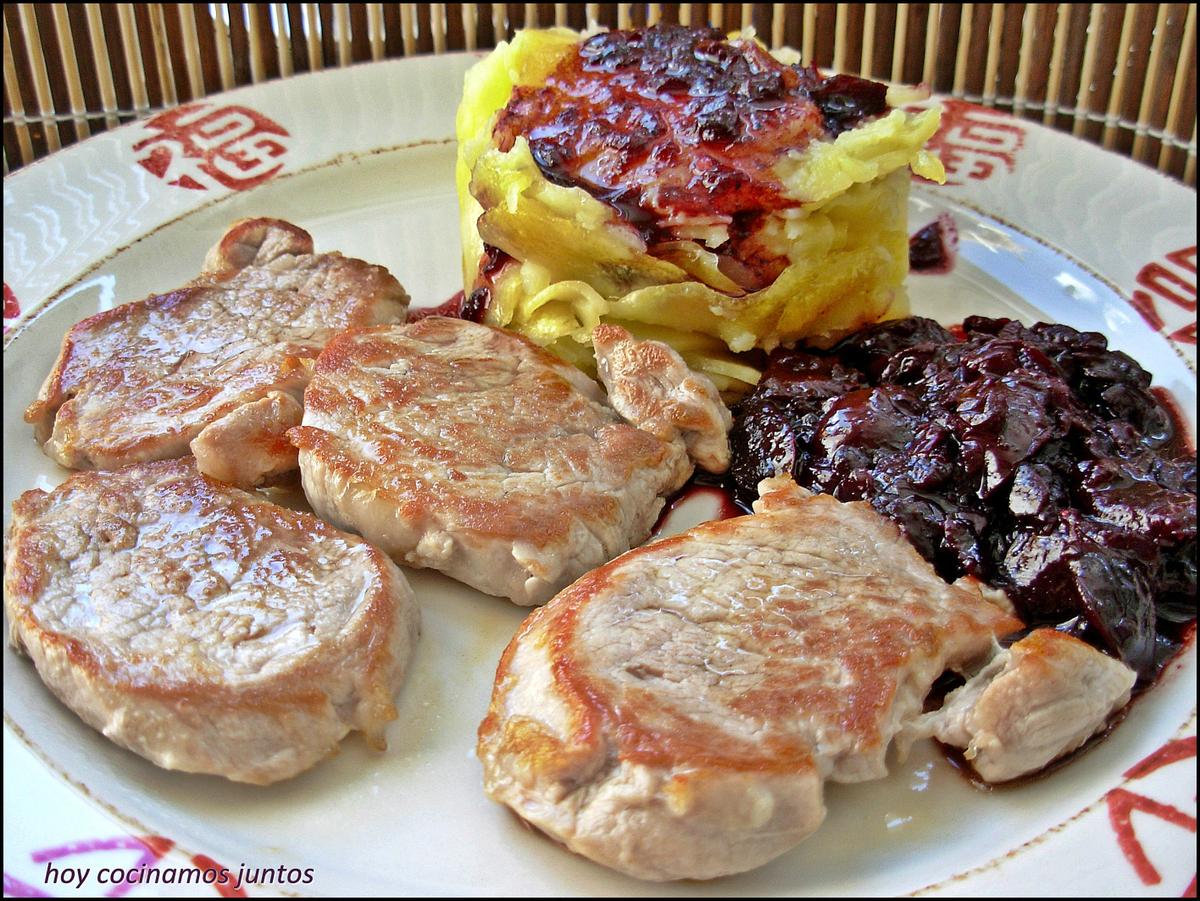 Solomillo con salsa de cerezas