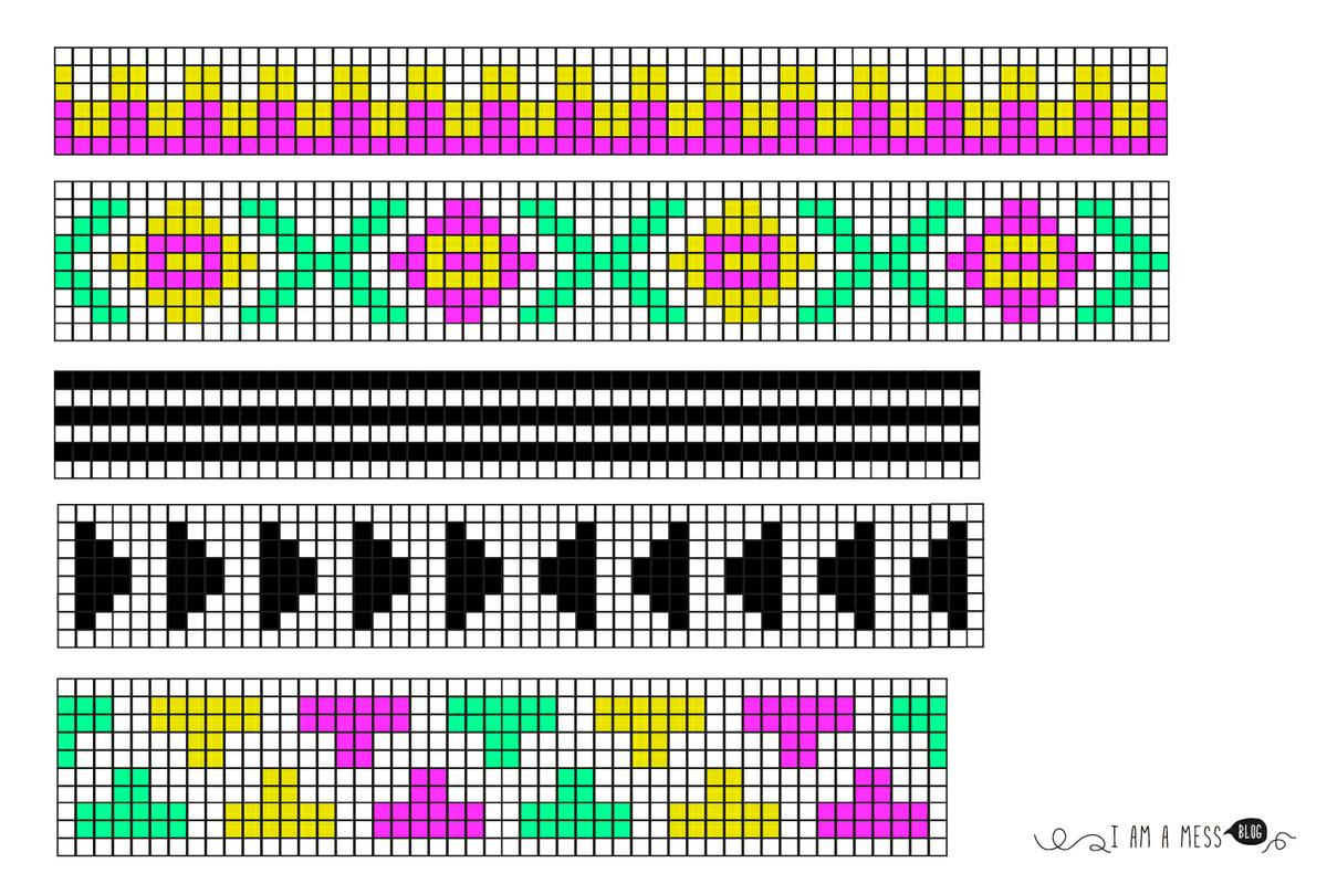 patrones para tapestry crochet, visto en "I am a Mess Blog "