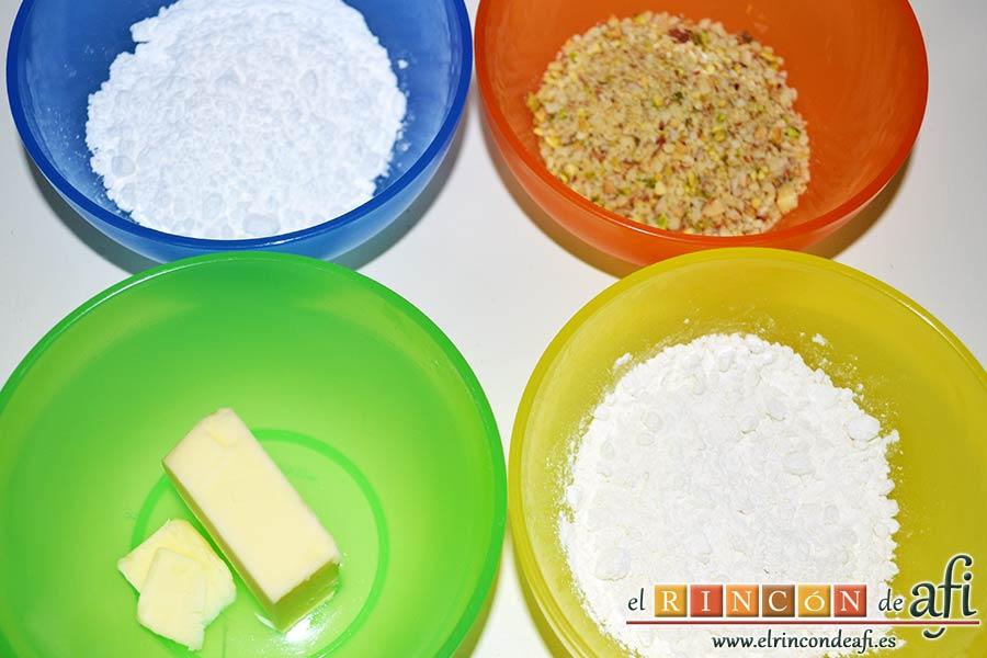 Financiers al microondas, preparar los ingredientes