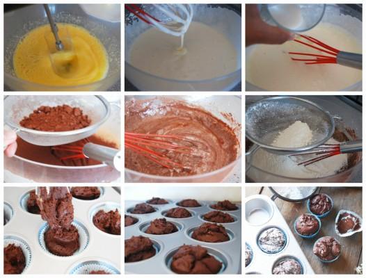 magdalenas-de-chocolate-fáciles elaborción