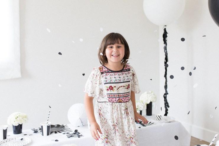 Una fiesta infantil en blanco y negro