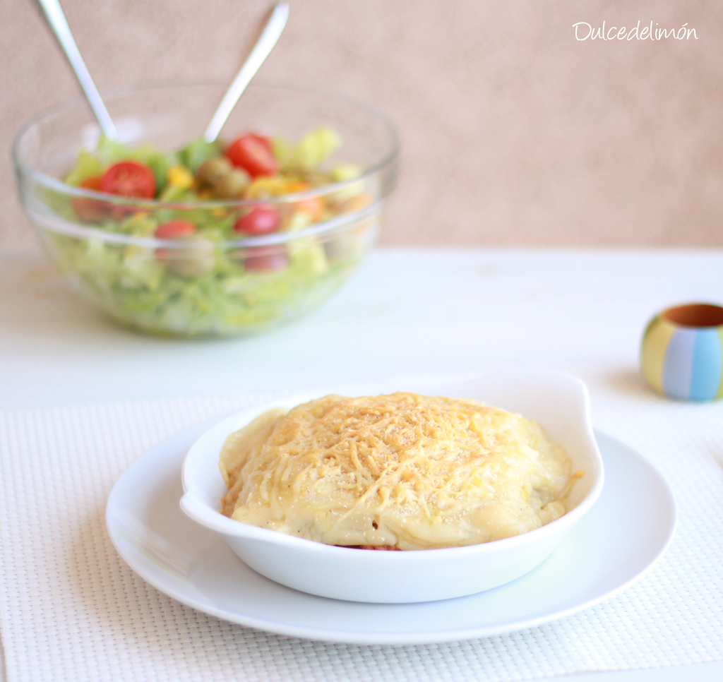 Lasaña de ave y setas