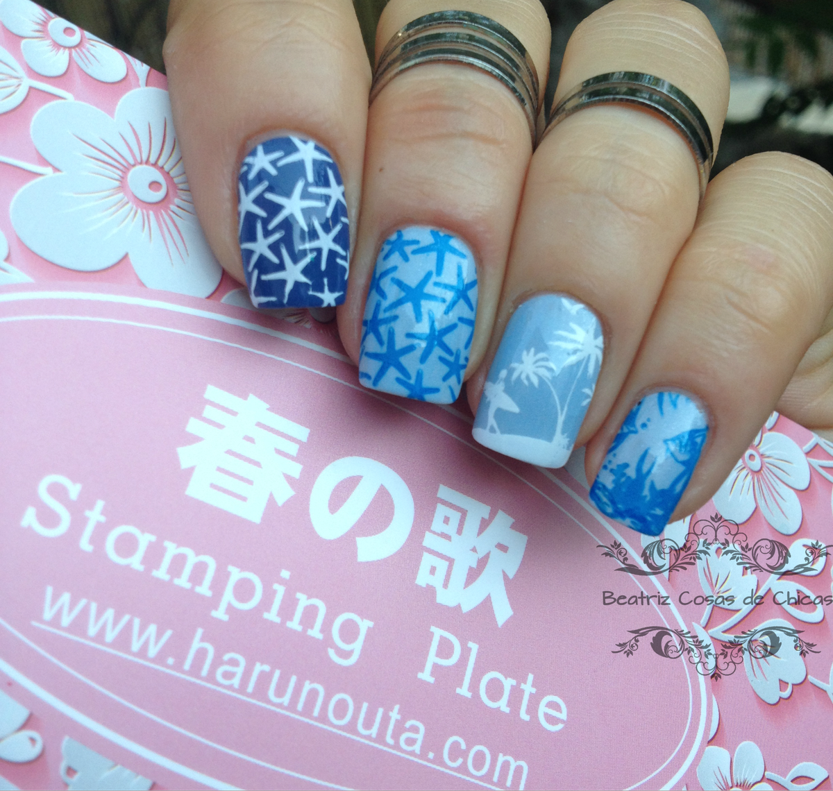 Manicura Azul Surfera con Kiko y Harunouta.2