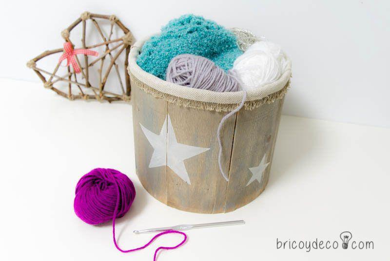 caja para los ovillos reciclando una lata de panettone