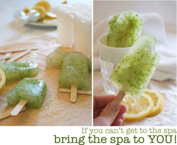 Lemonade Cucumber Spa Popsicles | MarlaMeridith.com