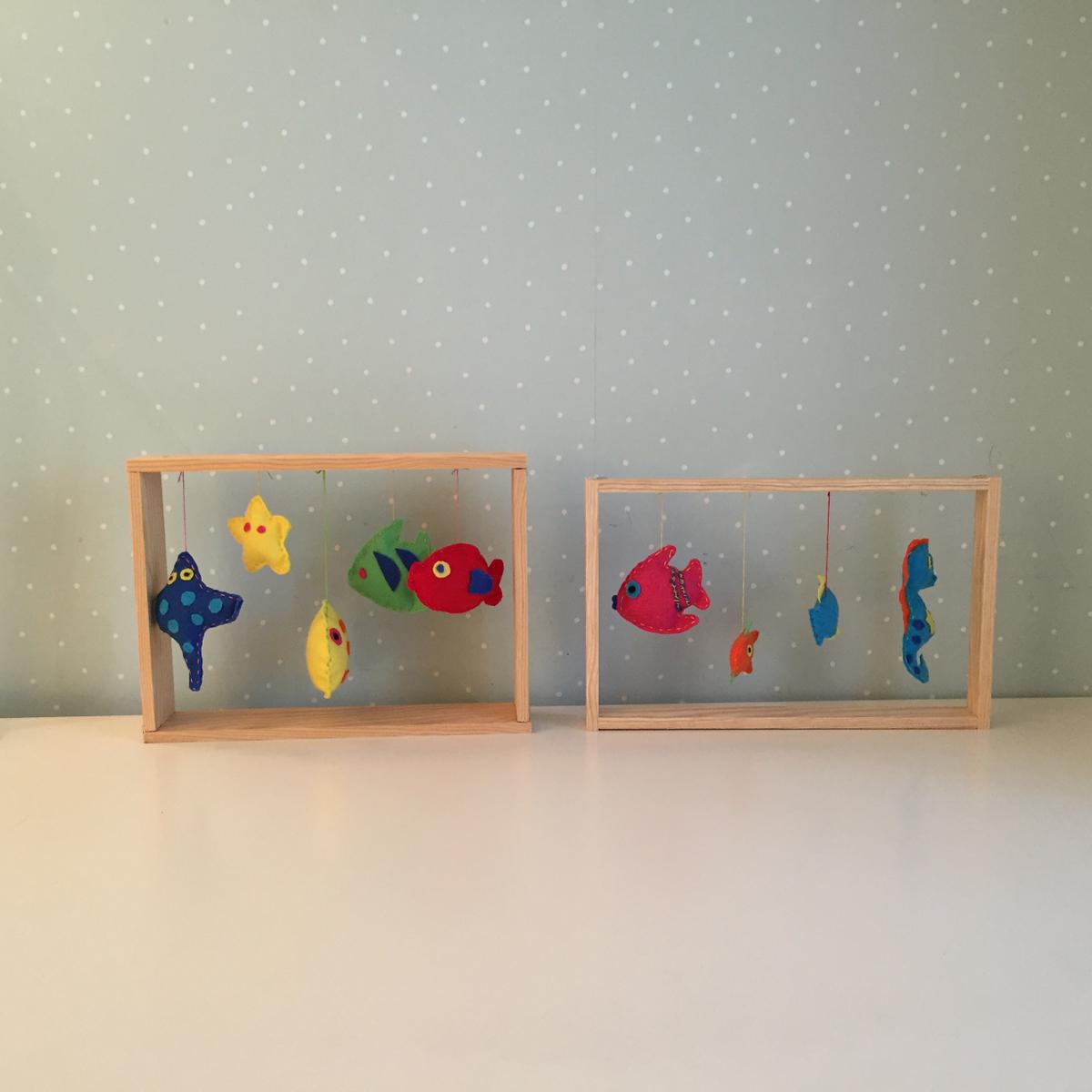 pecera de peces de fieltro