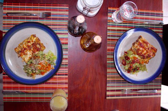 canelones carne y espinaca