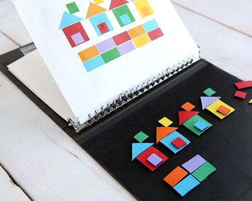 40+ DIY Travel Activities - Magnetic Shapes Car Game