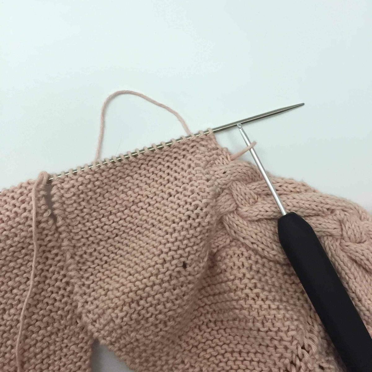 levantar puntos de chaqueta de ganchillo