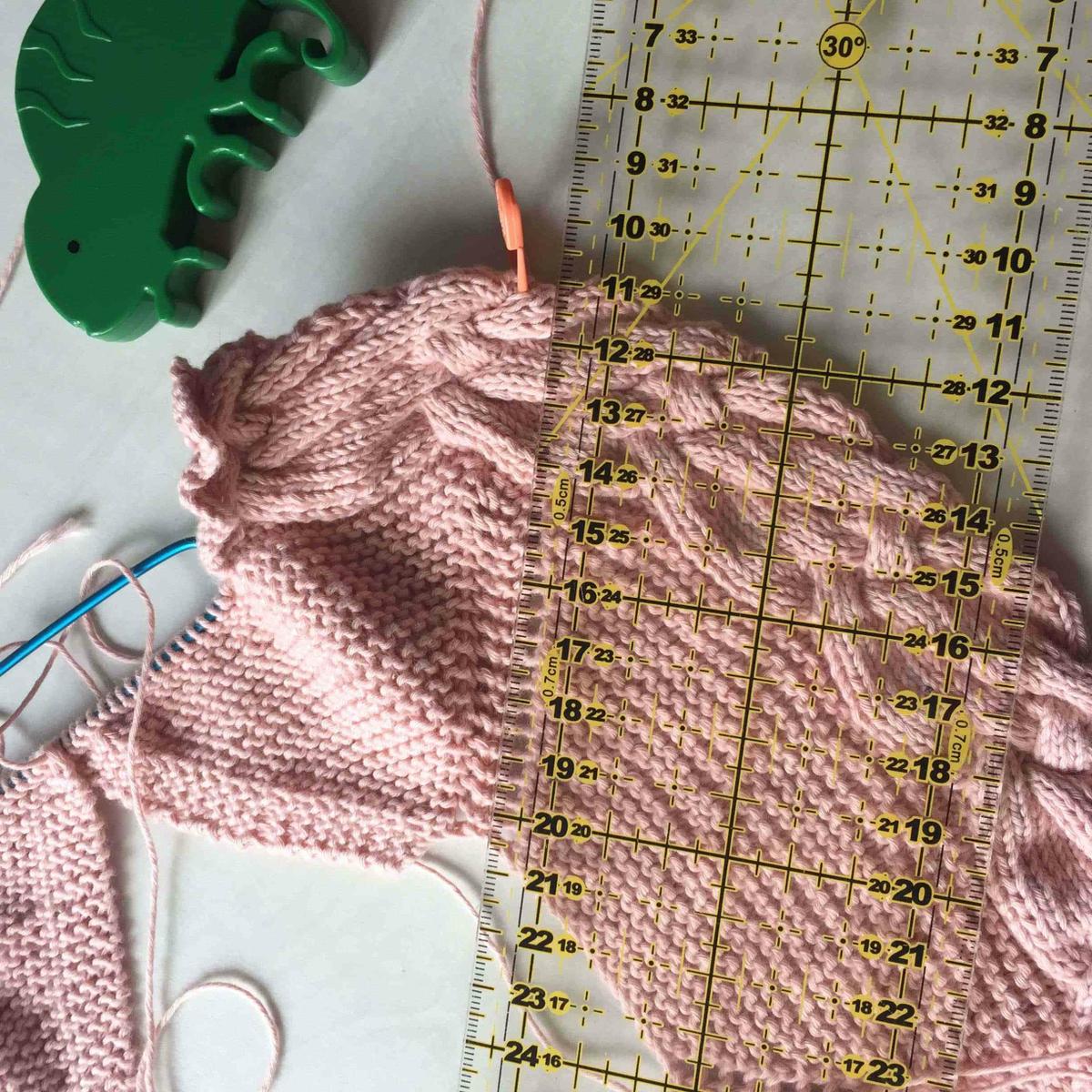 Medir raglan de chaqueta de ganchillo