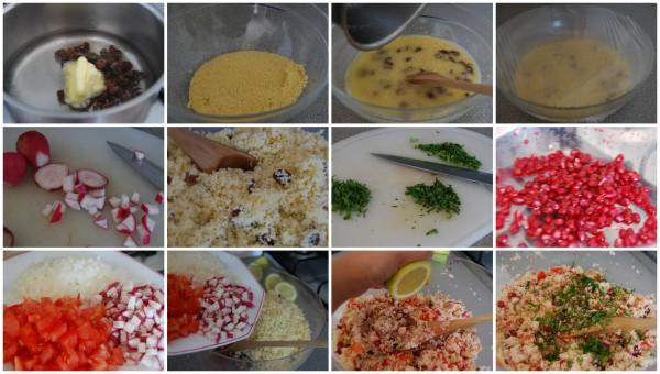 tabule-de-cuscus-con-granada elaboración