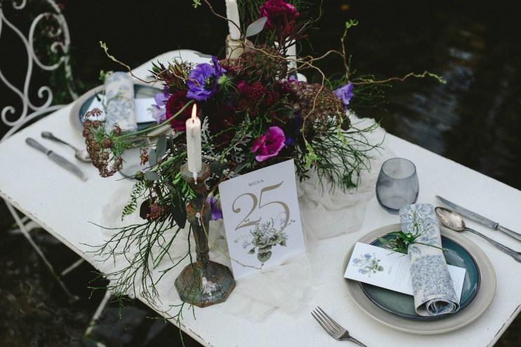 Decoración de mesa sesión en el lago