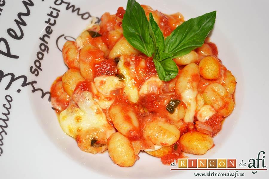 Gnocchi alla sorrentina, sugerencia de presentación