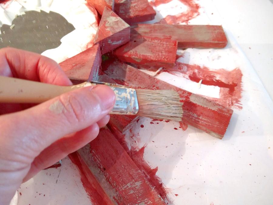 pincel pintura verde