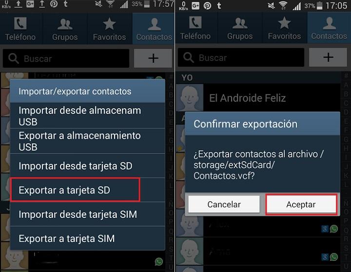 como hacer una copia de seguridad de los contactos en android ios 