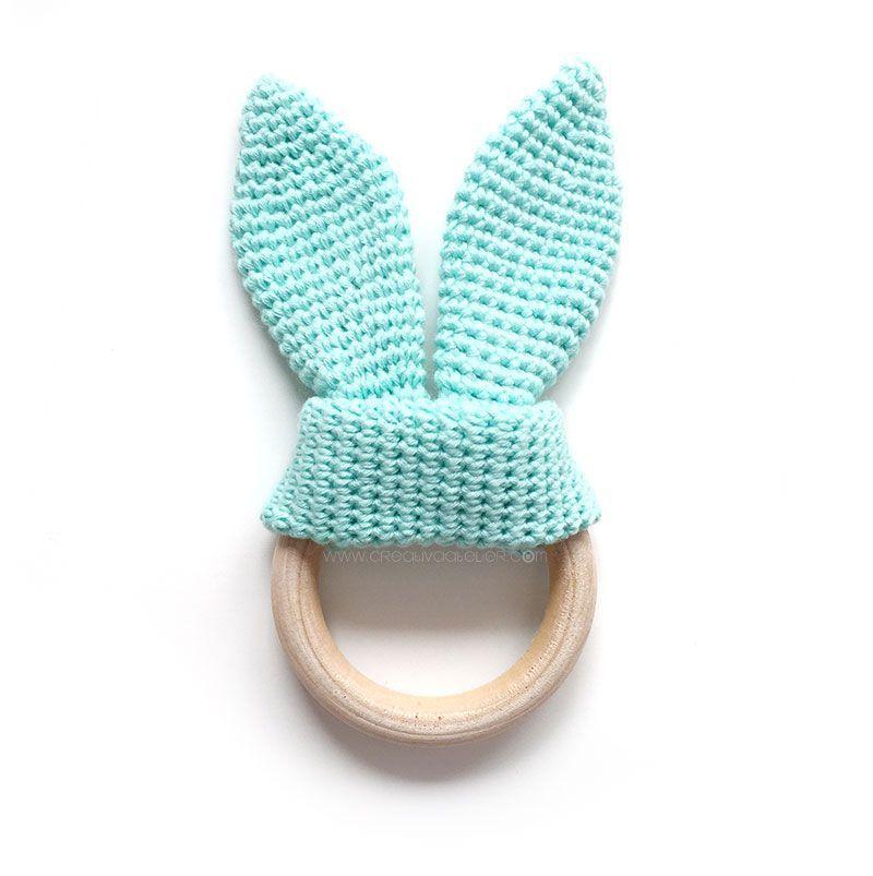 Mordedor conejito de crochet - Tuotrial y patrón amigurumi