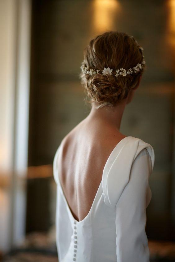 diadema metalica novia