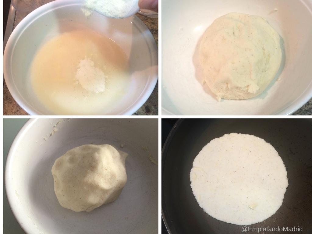 Preparando las arepas
